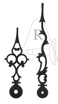 Zeiger Regulator 121 mm schwarz