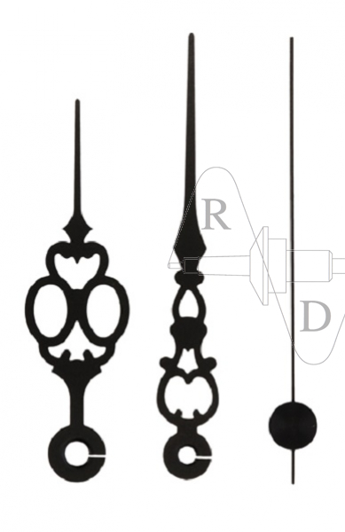 Zeiger Balken  87 mm schwarz