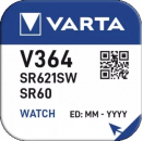 V 364  Varta Knopfzelle   621SW    LD 1,5V